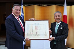 Το Παράσημο του Τάγματος του Ανατέλλοντος Ηλίου της Ιαπωνίας  απονεμήθηκε στον Πρόεδρο της ΕΟΕ Σπύρο Καπράλο